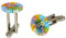 Gemelos muñequeras Cufflinks Murrine Multicolor Cristal de Murano Made in Italy