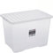 #0618 80 Liter Aufbewahrungsbox mit Deckel Kunststoff klar-transparent 60x 40cm Stapelbar Stapel Stapelbox Garten Kinderzimmer Kinder Küche Kiste Ordnungsboxen Plastik Box Behälter Organizer