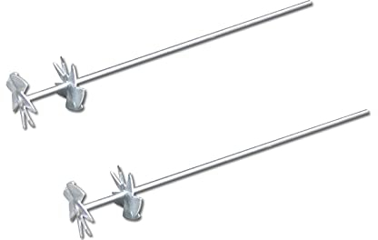 2er Set DEWEPRO® Scheibenrührer - Farbrührer mit Doppel-Sternkopf verzinkt, Farbmischer ø75x500mm, Rührquirl zum Verrühren von Farben und Flüssigkeiten