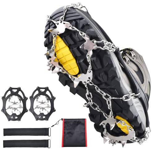 Azarxis Ramponcini per Scarponi Ramponi Uomo Donna Bambino Ramponcini per Scarpe Taglia S M L XL Ramponcini da Ghiaccio per Trekking Camp Pesca