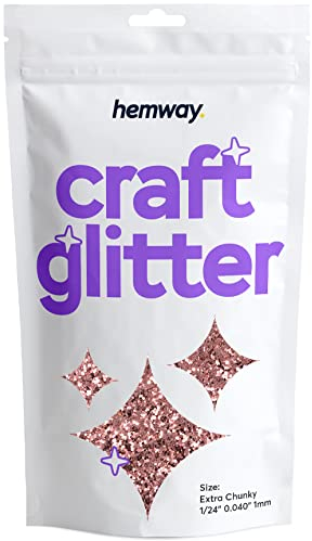 Hemway Craft glitter 100g 3,5 once Extra Chunky 1/24 0,040 1MM (oro rosa)