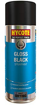 Hycote Black Gloss Spray Paint 400ml – Pack of 6 | High Shine Acrylic Finish for Metal & Plastic | UV Resistant, Durable Top Coat