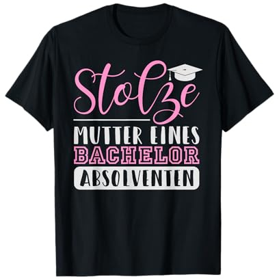 Akademiker Promotion & Promotion Student Studium Stolze Mutter Absolvent Sponsion Geschenk | Bachelor Master T-Shirt, Damen, Unisex-Erwachsene, Kurzarm, Schwarz, S, Small, T-Shirt, Hemd