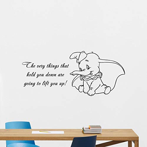 myrockshirt Dumbo Spruch Zitats Wandtattoo Decal Elephant Vinyl Aufkleber Nursery Dekor Wandtattoo,Frei Farbwahl, Autoaufkleber,Lack,Scheibe, UV&Waschanlagenfest, Profi-Qualität