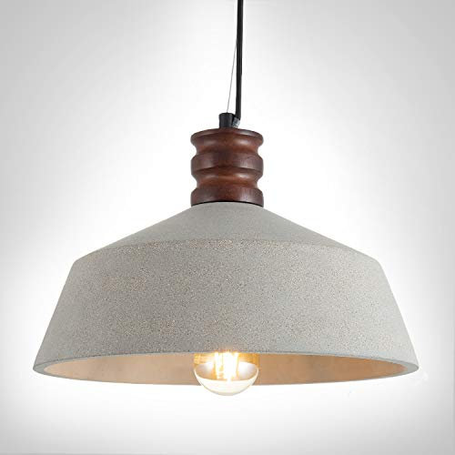 Paco Home Pendelleuchte Wohnzimmer E27 Lampe Für Esszimmer Küche Höhenverstellbar Rustikal, Farbe: Beton-Stein-Grau, Leuchtmittel: ohne Leuchtmittel