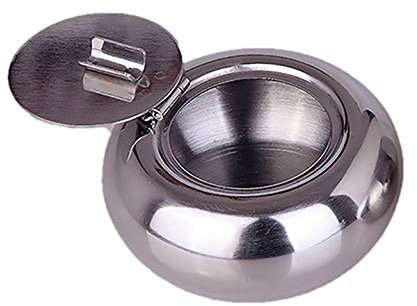 YMZ Cendrier portable portable portable en acier inoxydable Cendrier rond à tabac Cendrier à cigares Cendrier pour hôtels, lieux de divertissement, maisons, jardin, petit