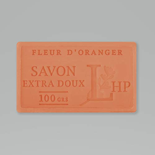 PRODUIT DE PROVENCE - LOT DE 5 SAVONS FLEUR D'ORANGER - SAVON DE MARSEILLE EXTRA DOUX 100 G - DÉLICAT PARFUM NATUREL DE FLEUR D'ORANGER - GARANTI SANS PARABEN