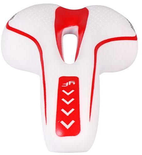 BESPORTBLE Fahrradsattel Hohl Ergonomisch Fahrradsitz Atmungsaktiver Rennrad Sattel Tourensattel für Männer Frauen MTB BMX Mountainbike Rennrad Fahrrad Zubehör (Weiß Rot)