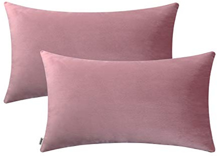 Jeneoo Comfy Decor Samt-Kissenbezüge für Zuhause, Sofa, dekorative Lendenwirbelkissen, 30,5 x 50,8 cm, Altrosa