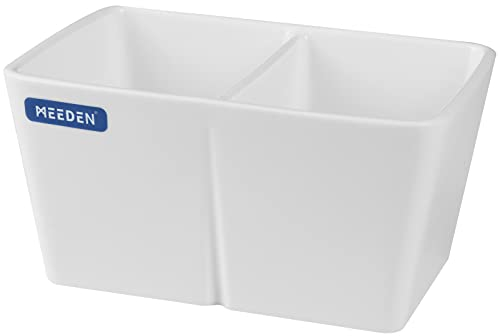 MEEDEN Ceramic Paint Palette Brush Wash Bowl, 2 Deep Well Artist Paint Palette, Porcelain Watercolor Painting Dish for Watercolor Gouache Painting