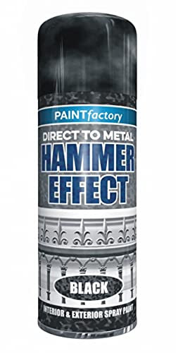 HitlineUK 400ml Hammered Metal Black Spray Paint Interior & Exterior Spray Aerosol