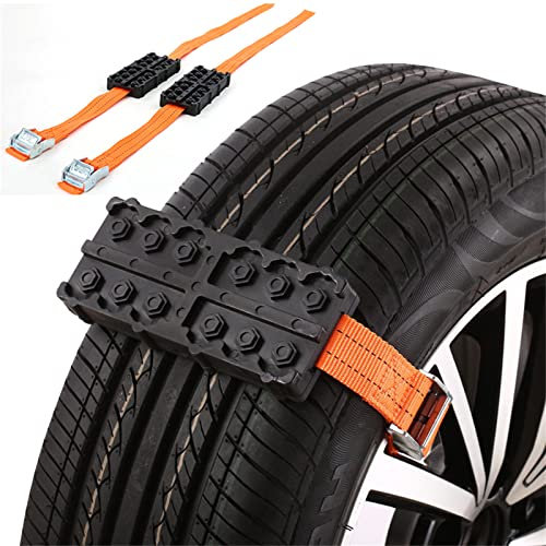 Snow Chains, Anti-Skid Tyre Traction Blocks Chain Emergency Mud Sand Traction Device Chains for Car SUV Truck Driving on Snow and Ice Road
