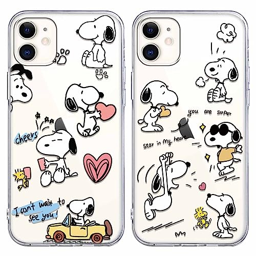nurkorki [2 Stück Schutzhülle für iPhone 11 Hülle 6,1, Handyhülle Niedlich Karikatur Muster Weiches Transparente TPU Silikon Einzigartige Lustig Beschützen Hülle für iPhone 11
