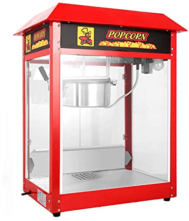 Máquina de Palomitas de maíz, Fabricante de Palomitas de maíz de 1600 W, máquina eléctrica Comercial para Hacer Palomitas de maíz, Cocina de Palomitas de maíz con Cubierta de vidri