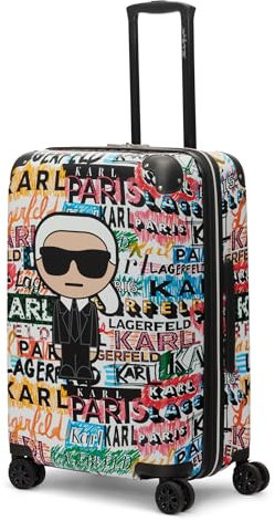 Karl Lagerfeld Damen Metallic Aufrecht mit 8 Spinnrädern, ABS + PC Koffer, Gepäck, Mehrfarbig/Meereswellen (Ocean Tides), Medium, Metallisch aufrecht mit 8 Spinnrädern, ABS + PC-Etui, Gepäck