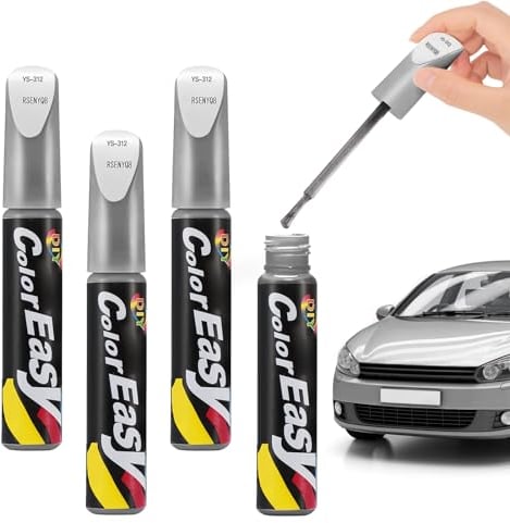 Pardofelis 4 Stück Lackstift Auto Silber, 12ml Auto Reparatur Lack Auto Pinsel, Auto Kratzer Reparatur Stift, Autokratzer Reparaturmittel Autolack Reparatur für Autos Reparaturwerkzeug