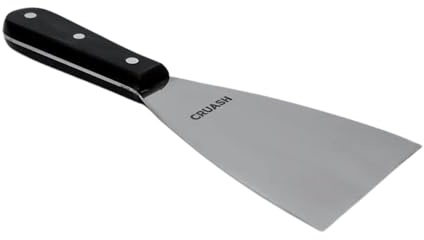 Cruash Espátula Cocina Acero Inoxidable, Pala Cocina Profesional, Perfecta para Hamburguesas y Smash Burger, 24x9cm