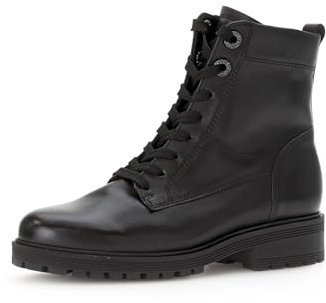 Gabor Damen Schnürstiefeletten, Frauen Stiefeletten,Komfortable Mehrweite (H),uebergangsstiefel,schnürboots,schwarz (Micro),39 EU / 6 UK