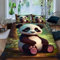 Ruiqieor Bettwäsche 135x200cm,Cartoon Niedlicher Panda Motiv Bettwäsche Set 3teilig,1 Bettbezug+2 Kissenbezug 80x80 cm,3D Tier gedruckte Junge Mädchen Bettwäsche（#9）