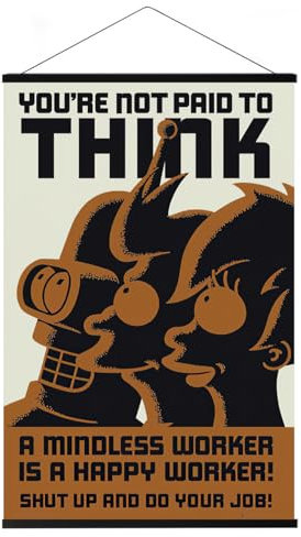 Close Up Futurama - Poster (You're not Paid to Think) (Größe: 61cm x 91,5cm) (Poster & Magnetische Posterleisten)