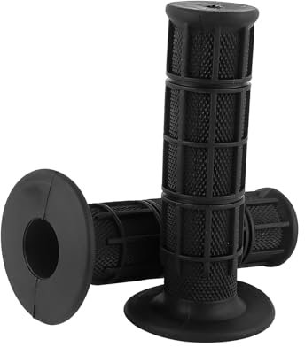 Puños para manillar de moto, de silicona, con tira de rejilla, mango de silicona antideslizante, para manillar de 7/8 pulgadas, manillar izquierdo derecho para (negro)