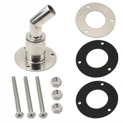 ANBOO Durch Rumpf Auspuff Hautanpassung, 316 Edelstahl Dieselheizung Standheizung Auspuffrohr für 24mm Abgasschlauch Boot Auto LKW Gebogen