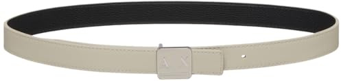 Armani Exchange Women's Sustainable, Reversible, Logo buckle, Plate Belt, Multicolor, 95