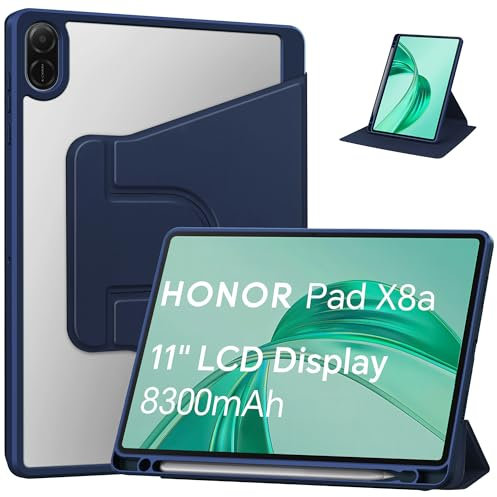 YRH for Honor Pad X8a Case 11 inch 2024, 360 Degree Rotating Stand Protective Cover Case for Honor Pad x8a tablet 11'' (Blue)