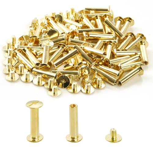 Chicago - Tornillos para encuadernación de 5 mm x 15 mm, tuercas Phillips de 9,5 mm, juego de encuadernación de tornillos Chicago para decoración de cuero DIY, álbumes de recortes, álbumes de fotos,