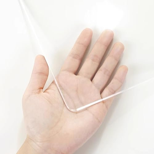 kefu01 Robuster 1.5mm Dicker Tischdecke Transparent,Schreibtischunterlage,Wasserdichter Tischschutzfolie,Rechteckiger Ölbeständige Tischfolie,mit Abgeschrägter Kante,für Küche (80x160cm/31x63in)