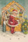 Nostalgische Adventskalender-Grußkarten Lebkuchenhaus Weihnachten Doppelkarte 5 Stück