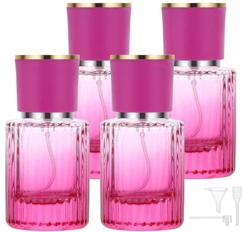 Segbeauty Perfumador Recargable, 4 Piezas 30ml Atomizador Perfume, Bote de Perfume Vacío, Vaporizador Perfume Portátil, Dosificador Perfume Recargables (Morado Gradiente)