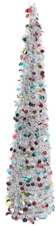 Árbol de Navidad Artificial, 4,9 Pies, 1,5 M, árbol de Navidad Emergente Plegable, Decoración para Fiestas Navideñas, árbol de Navidad Emergente para Oficina, Hogar, Decoración