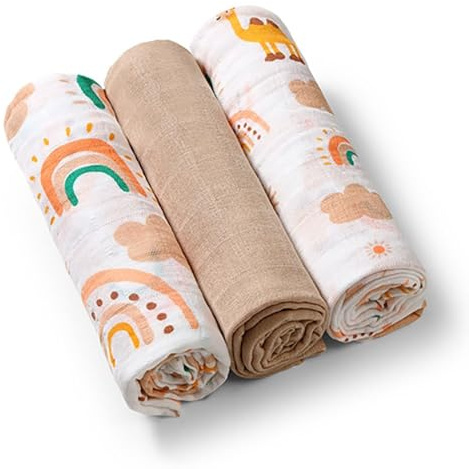 Babyono Mullwindeln Windeln 3 STK. Beige