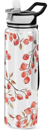 KLL Bouteille d'eau en plastique Tritan avec poignée pour le camping, 950 ml