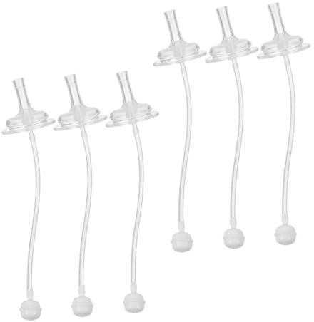 UPKOCH 6er Set Breite öFfnung Sippy Cup Ersatzteile Silikon Trinkhalme FüR Babyflaschen Wiederverwendbar Auslaufsicher SpüLmaschinenfest