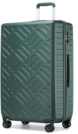 Supercase Valise Rigide Grande Taille 74cm, Valise Soute 4 roulettes avec Serrure TSA,Valise de Voyage Résistante et Pratique(Vert)