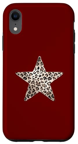 Leopard Cheetah Star On Red Case for iPhone XR