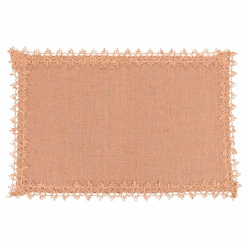 Tischset rechteckig 45 x 30 cm aus Jute, bestickter Rand