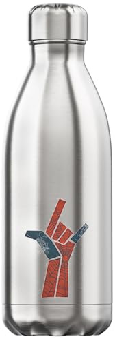 Hand Art Vakuumisolierte Thermo-Trinkflasche, Silber