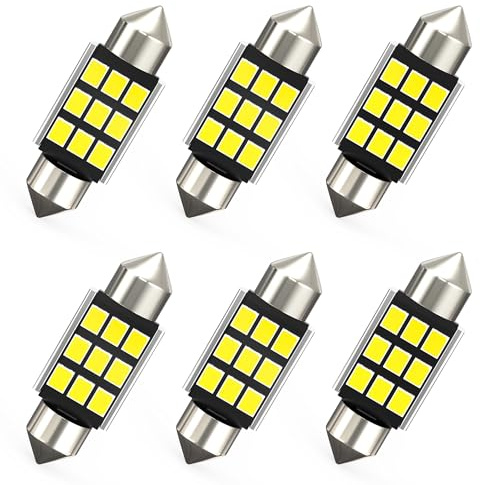 AGLINT 36mm C5W LED Lampor CANBUS Felfri 6411 6418 12V LED Belysning för Bilens Interiör Kupébelysning Bagagelucka Registreringsskyltbelysning 6000K Vit 6st. (36mm)