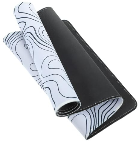 NOLITOY rutschfeste Schreibtischunterlage mit Gel Handauflage aus Gummi und Stoff Komfortables Design Ergonomische Computermausmatte für Büro und Gaming