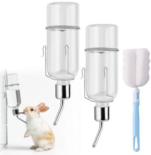 Trinkflasche Meerschweinchen, Hasentränke, Trinkflasche Kaninchen, 3 Stück Trinkflaschen Für Kleintiere, Auslaufsicher, Hängend, Aus Kunststoff Und Edelstahl