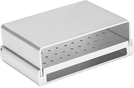 Osmond Disinfection Box 58-Hole Aluminum Alloy Dental Bur Box High and Low Speed Mobile Grinding Head Box Bur Holder Bur Box-B