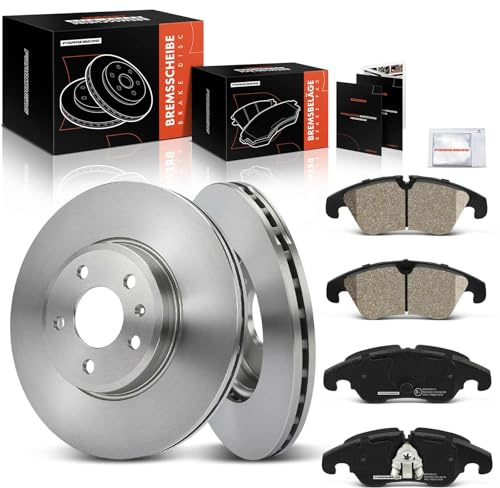 Frankberg 2x Bremsscheiben + 4x Bremsbeläge Vorne 4G0698151, 4G0698151AA | Kompatibel mit A4 Avant 8K5, A4 Allroad 8KH, A5 Sportback 8TA, A5 8T3, A4 8K2, A5 Cabriolet 8F7