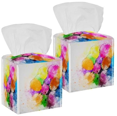 Quadratische Taschentuchbox-Abdeckung, Fee, Blume, Traurigkeit, Frühling, Leder, Gesichtspapier-Organizer, Spender für Schminktisch, Toilette, Tank, Kommode, Nachttisch, Tisch, Arbeitsplatte, Büro