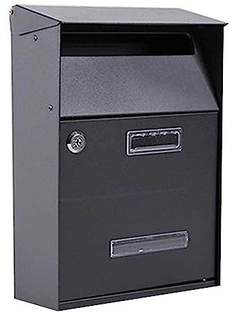 JOMRTS Mailbox Galvanized Sheet Post Box Vintage Letter Box with See Through Window Drop Box Suggestion Box Key Lock Box Mail Boxes