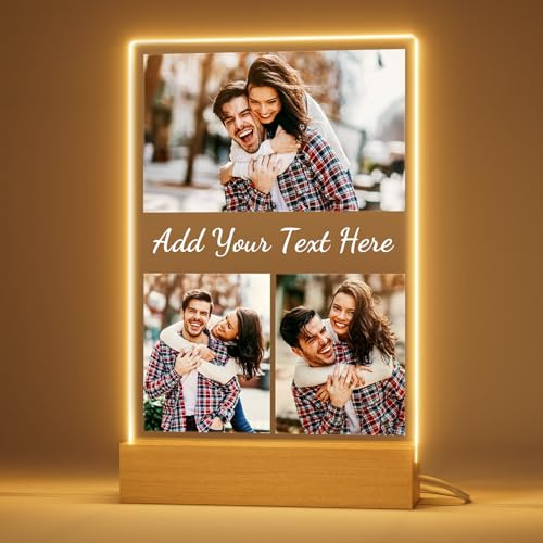 Bemaystar Personalisierte Geschenke für Frauen - Personalisierte Bilderrahmen mit 3 Foto, Geburtstagsgeschenk für Frauen, Jahrestag Valentinstagsgeschenk für Sie und Ihn