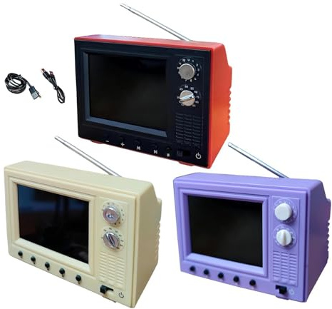 TV Diminuto Juguete Retro con Pantalla Pequeña 720p y 8 GB Memoria