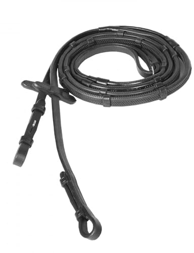 HORZE Soft Grip Gummizügel mit Stegen, Schwarz, F